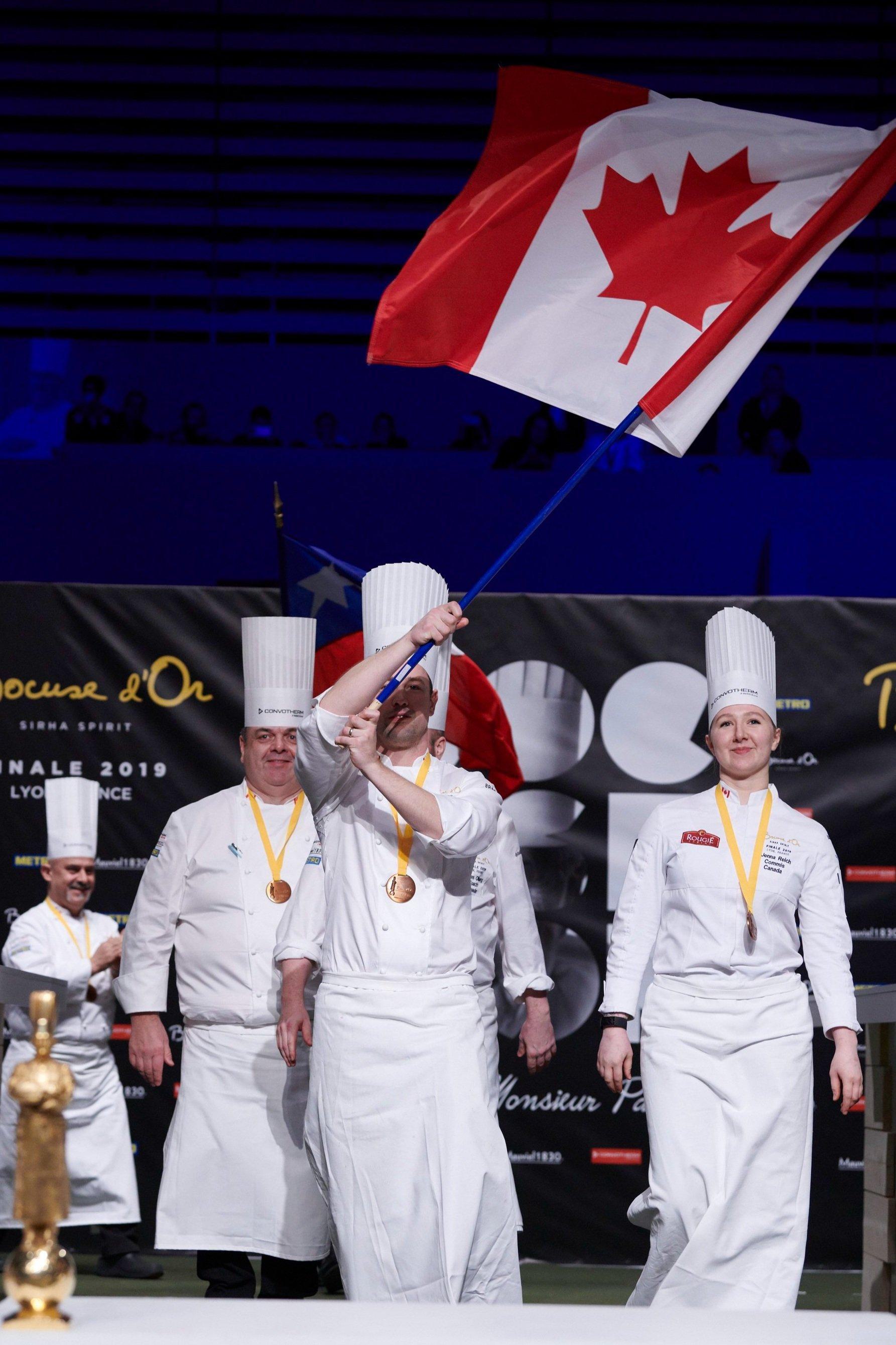 Team Canada and flag at Bocuse d'Or 2025