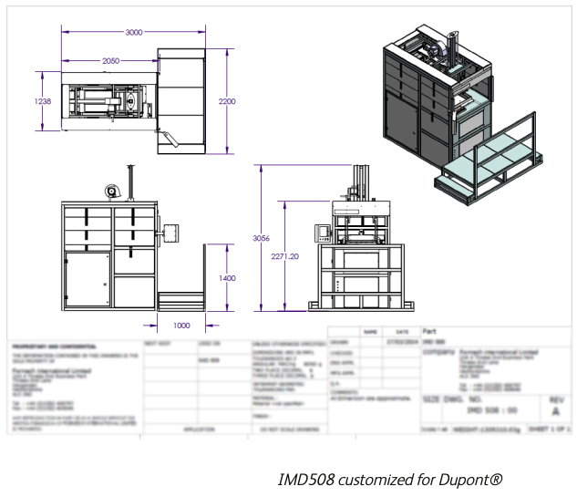Thermoformeuse IMD508 personnalisée pour Dupont